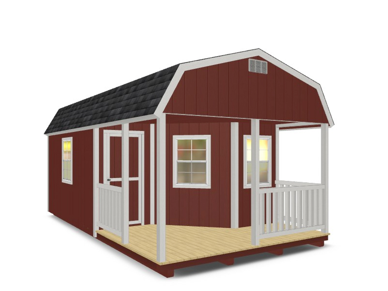 Gambrel With Deluxe Porch