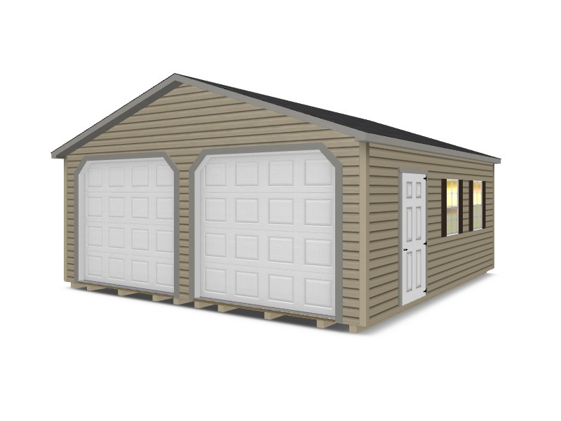 Double Wide Garages Vinyl Lower Pitch