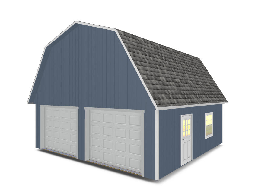 Gambrel Garage with Truss Roof