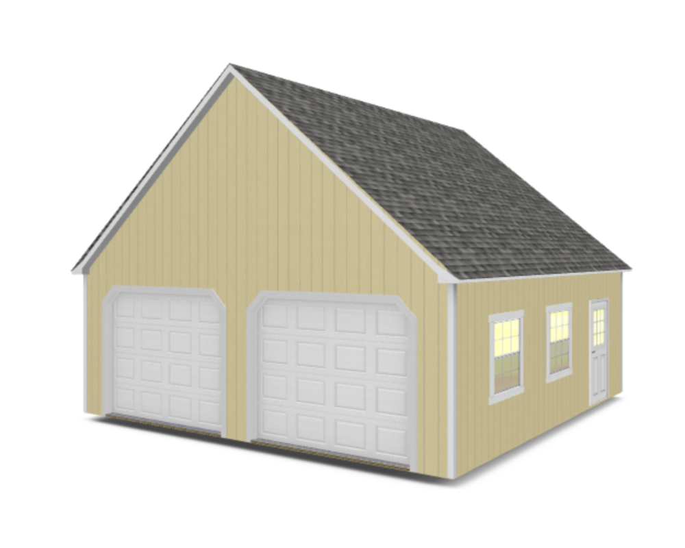 Chalet Garage with Truss Roof