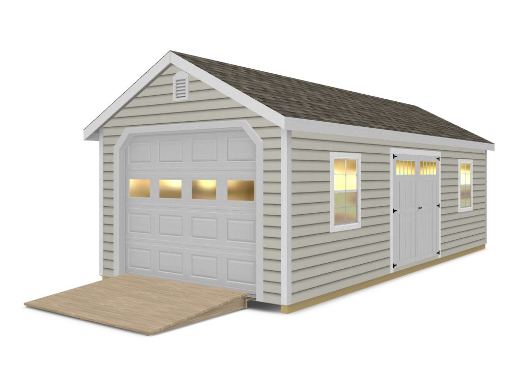 New England Canton One-Car Garage (Vinyl)